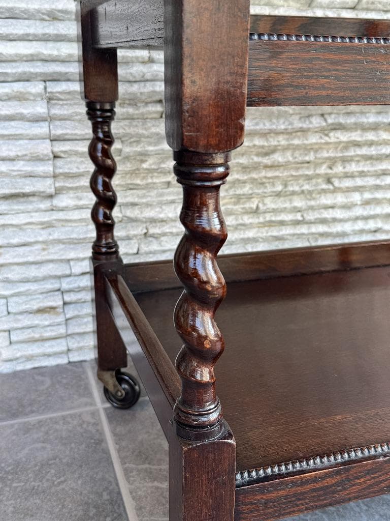 売約済み　英国　アンティーク トローリー メンテナンス済み　オーク材 ワゴン