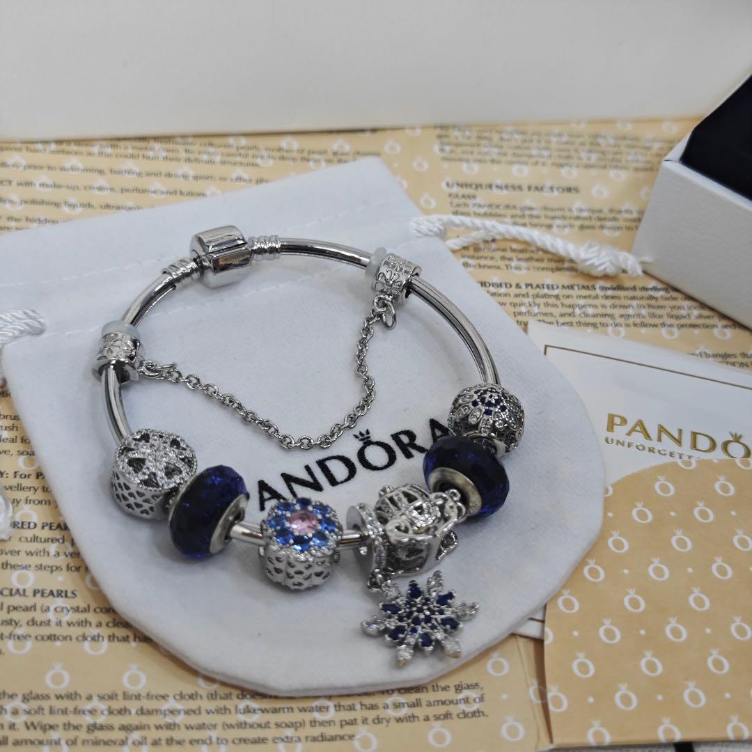 [PANDORA ]19cm. 925.シルバー チャーム付きブレスレット