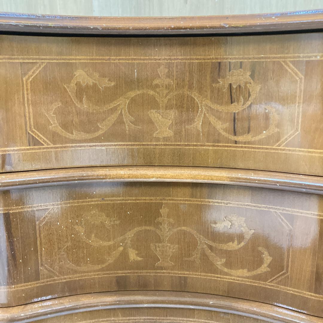 イタリア　象嵌　３段チェスト　猫足　クラシック