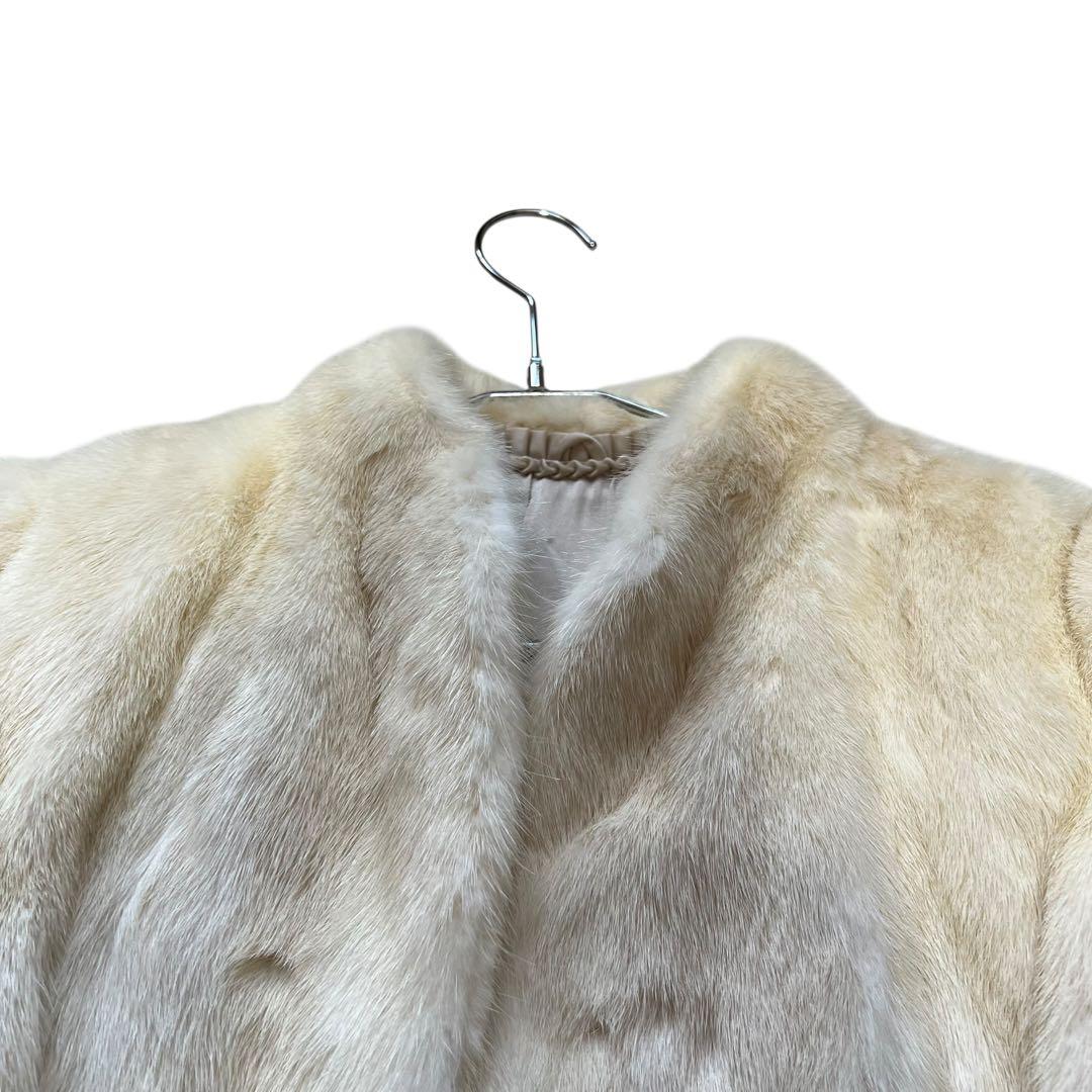 美品 エンバ パールミンク リアルファーコート 毛皮 Mサイズ相当
