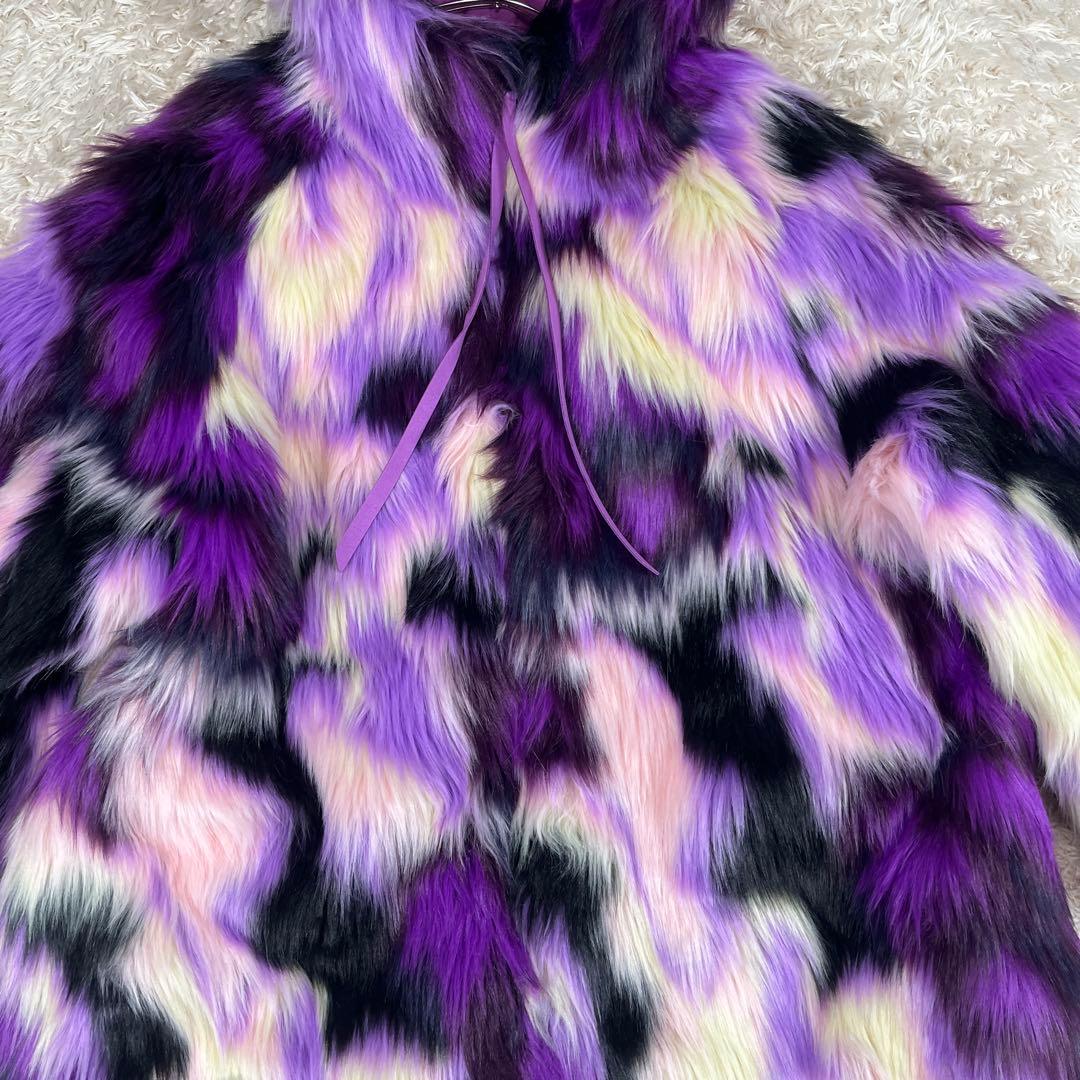 UGG アグ マルチカラー フェイクファーコート ジャケット XS/Sサイズ