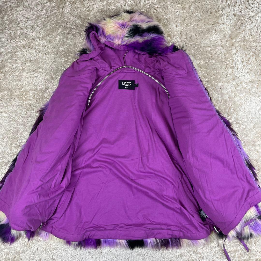 UGG アグ マルチカラー フェイクファーコート ジャケット XS/Sサイズ