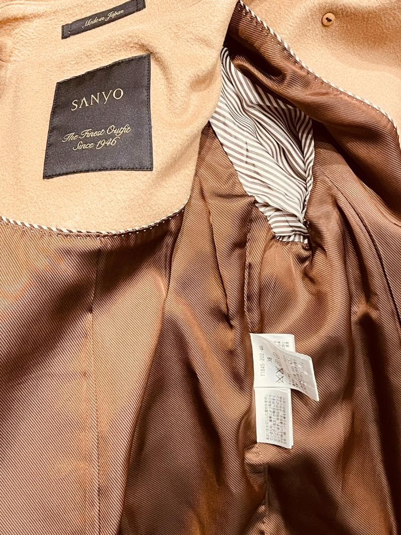 SANYO 100年コート　ウールトレンチコート　キャメル