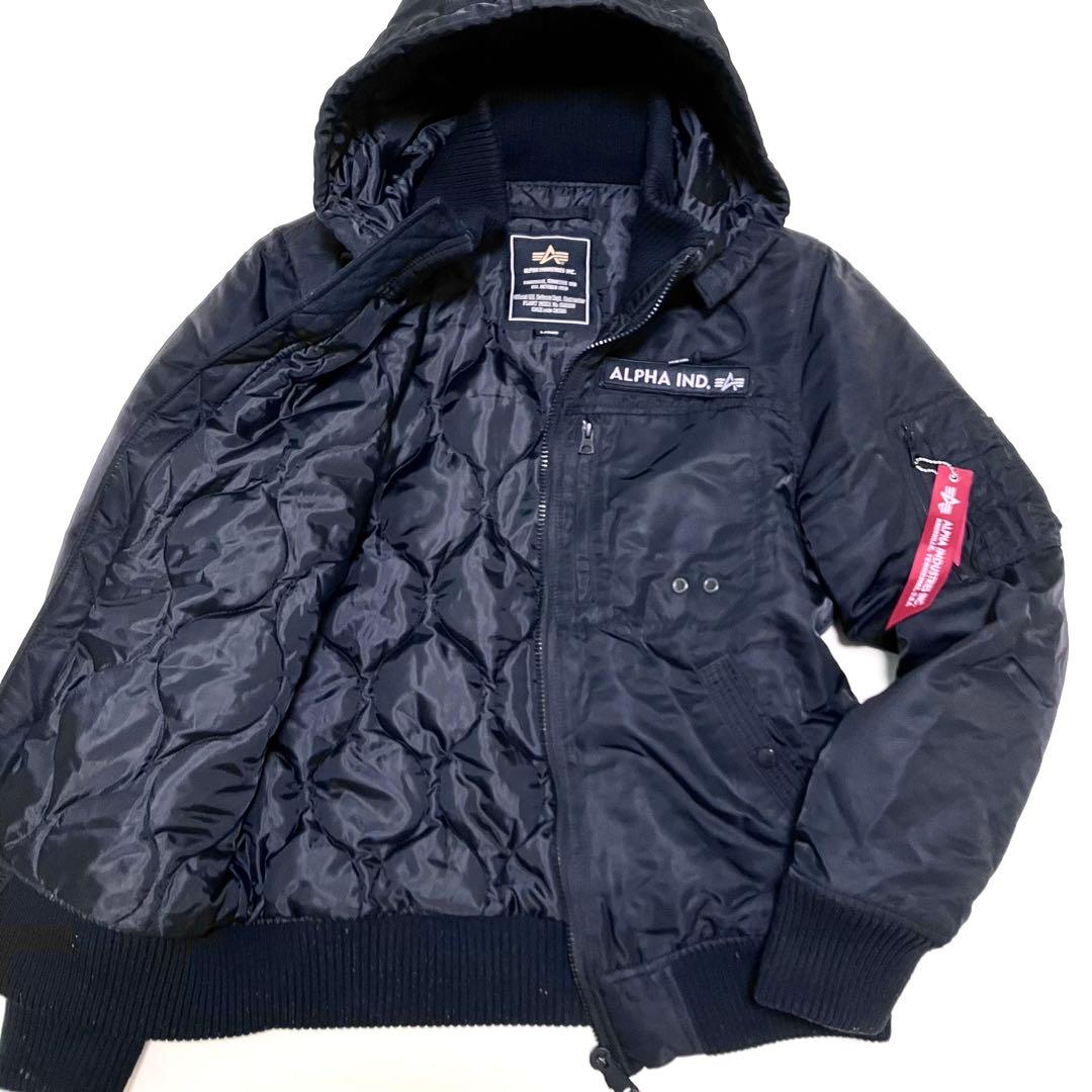 【美品】アルファインダストリー　MA-1　フライトジャケット　フード脱着