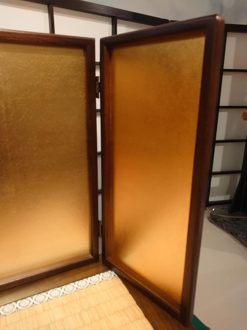 ●五月人形用●　日本伝統工芸品金沢箔　金箔押屏風セット