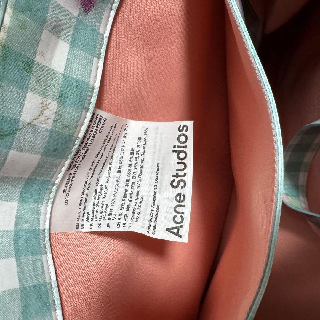 最終価格、週末消去。　Acne Studios チェック柄トートバッグ
