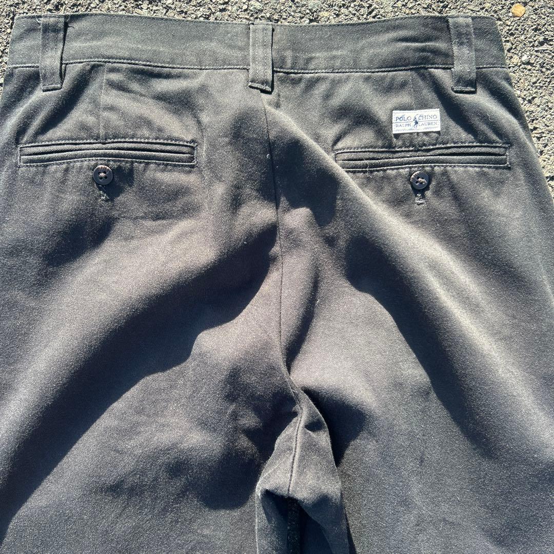 ブラック 90s Ralph Lauren チノパン ノータック ポロチノ