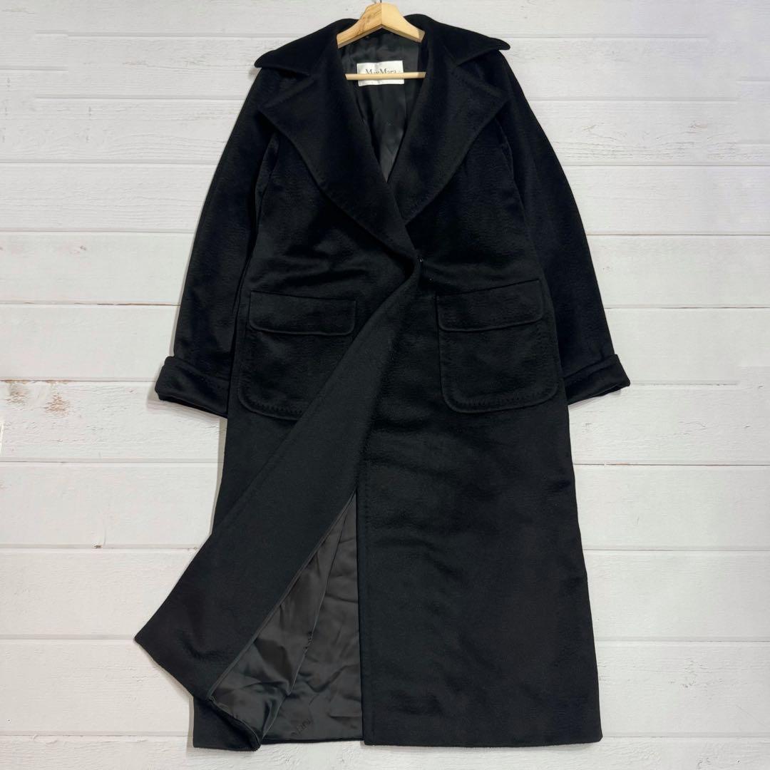 極美品✨マックスマーラ キャメル100パーセント ダブル ロングコート 40 黒