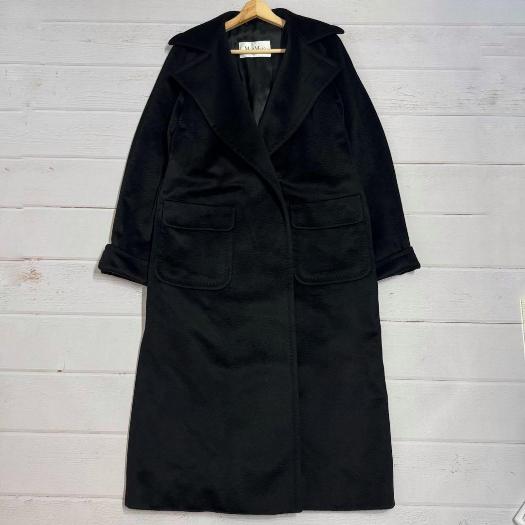 極美品✨マックスマーラ キャメル100パーセント ダブル ロングコート 40 黒