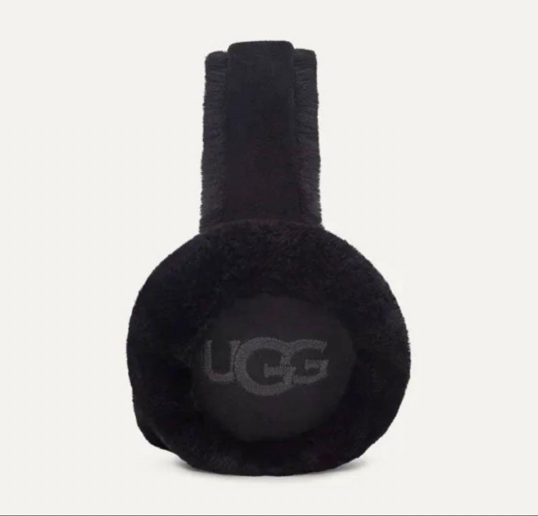 2/18までの出品★UGG ブラックファーイヤーマフ　シープスキン　日本完売品