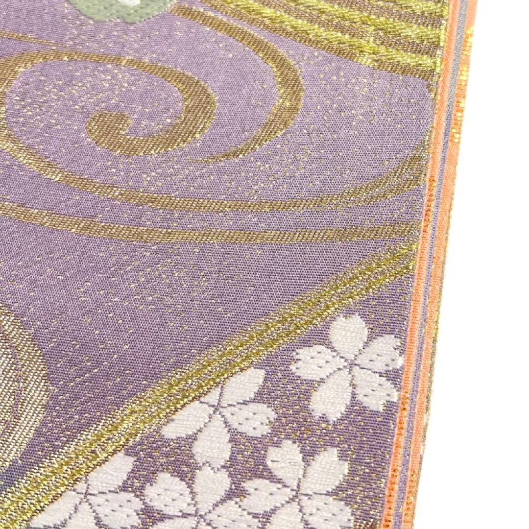 振袖帯　袋帯　桜　流水　観世水　鹿の子　煌びやか　着物　021a d