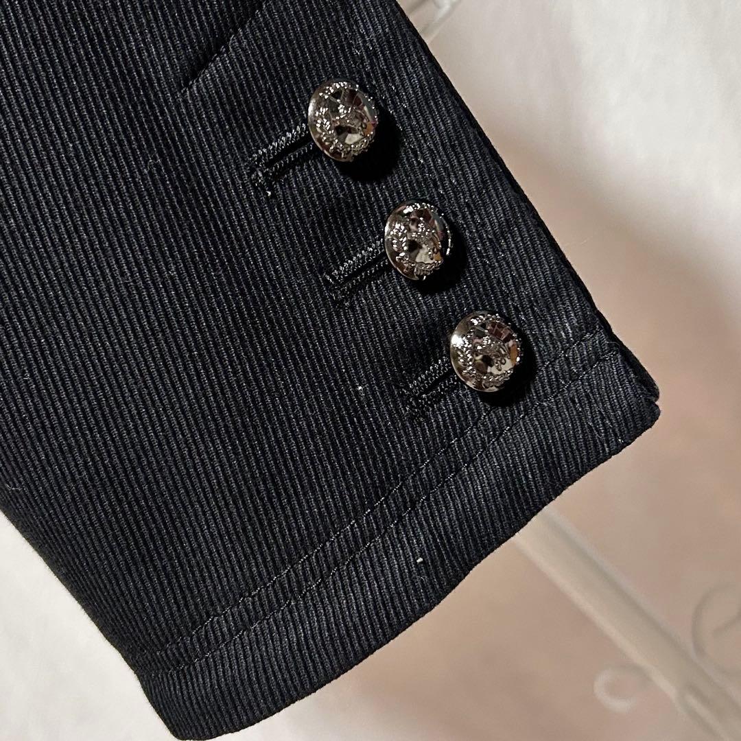 美品 バーバリー テーラードジャケット ブレザー フォーマル ロゴボタン 黒