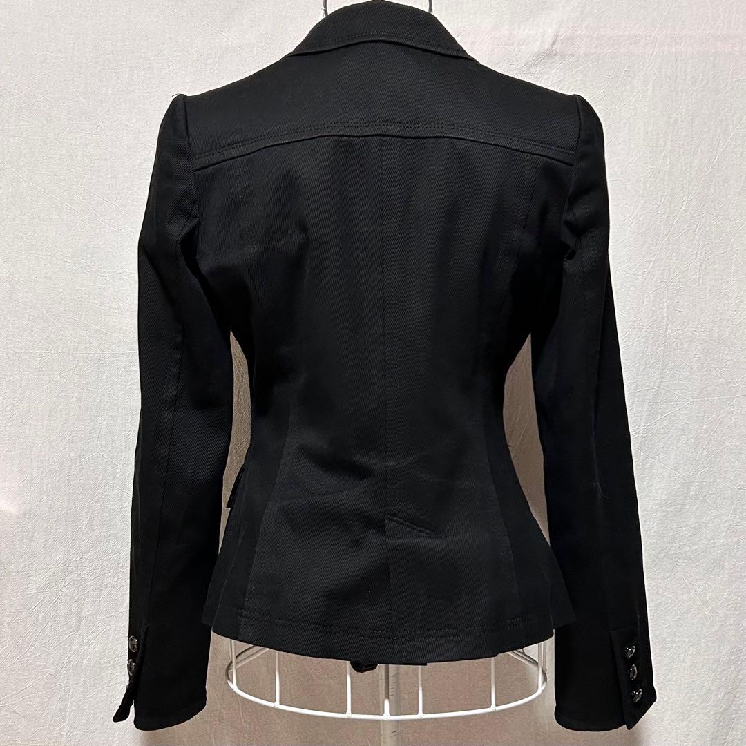 美品 バーバリー テーラードジャケット ブレザー フォーマル ロゴボタン 黒