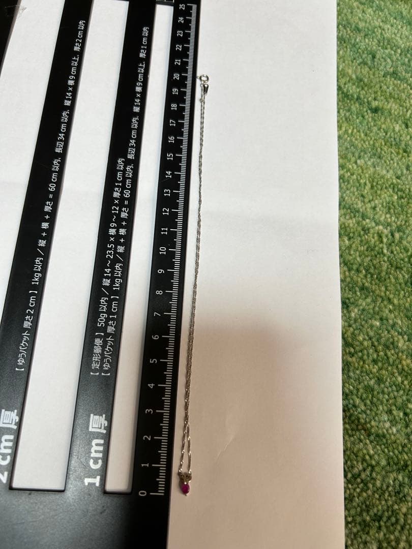 プラチナ850ネックレス ピンク宝石 約40cm