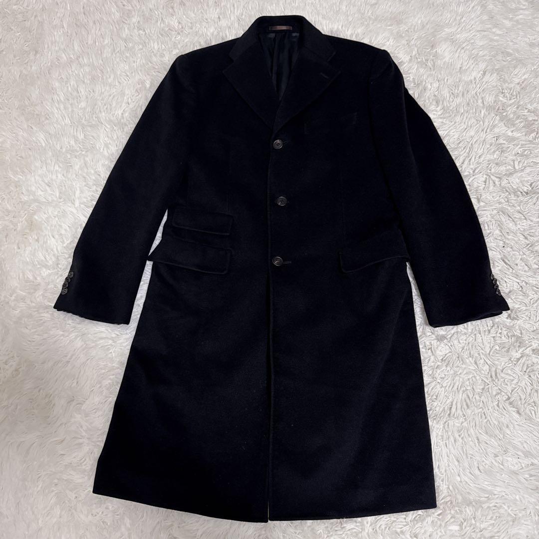 【美品】ポールスミス アンゴラ100% チェスターコート 大きいサイズ 黒