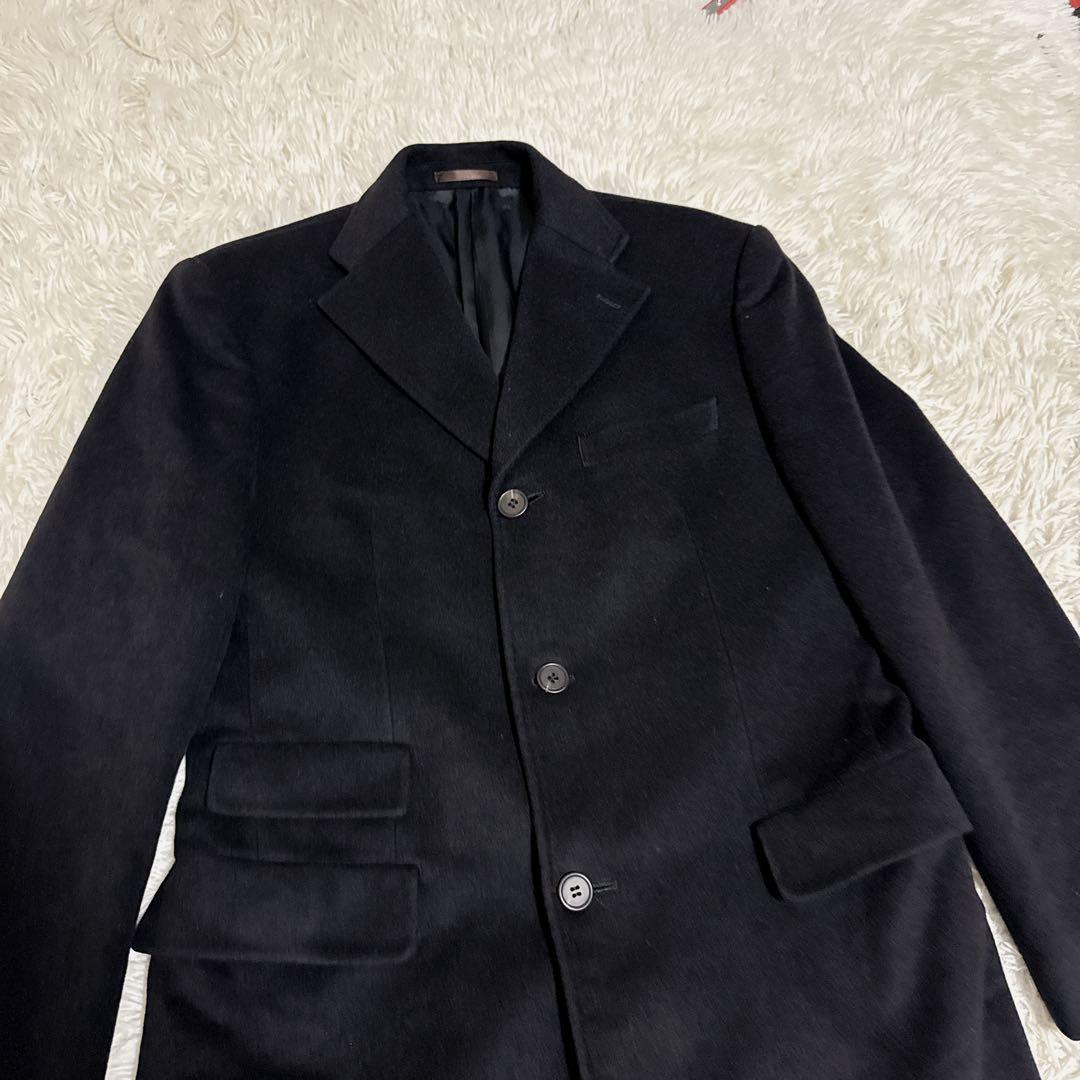 【美品】ポールスミス アンゴラ100% チェスターコート 大きいサイズ 黒