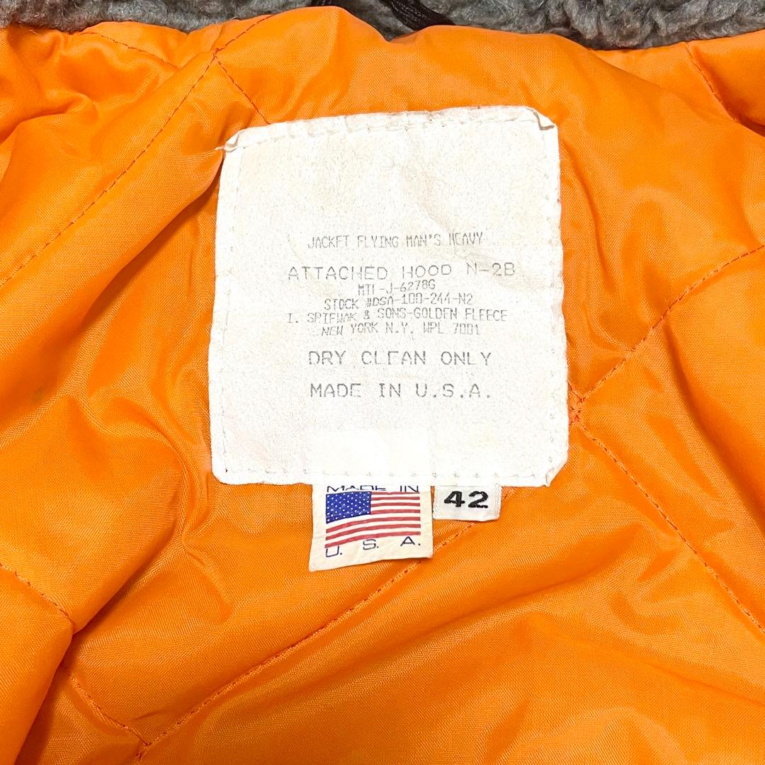【希少★】USA製 スピワック N-2B 42 フライトジャケット 短丈 ファー