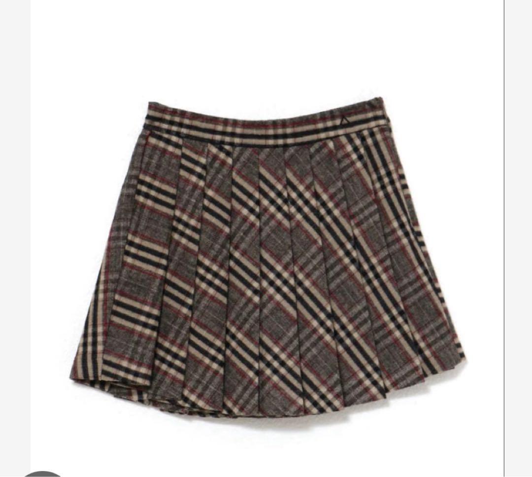 スカート Monica check pleats mini skirt beige S
