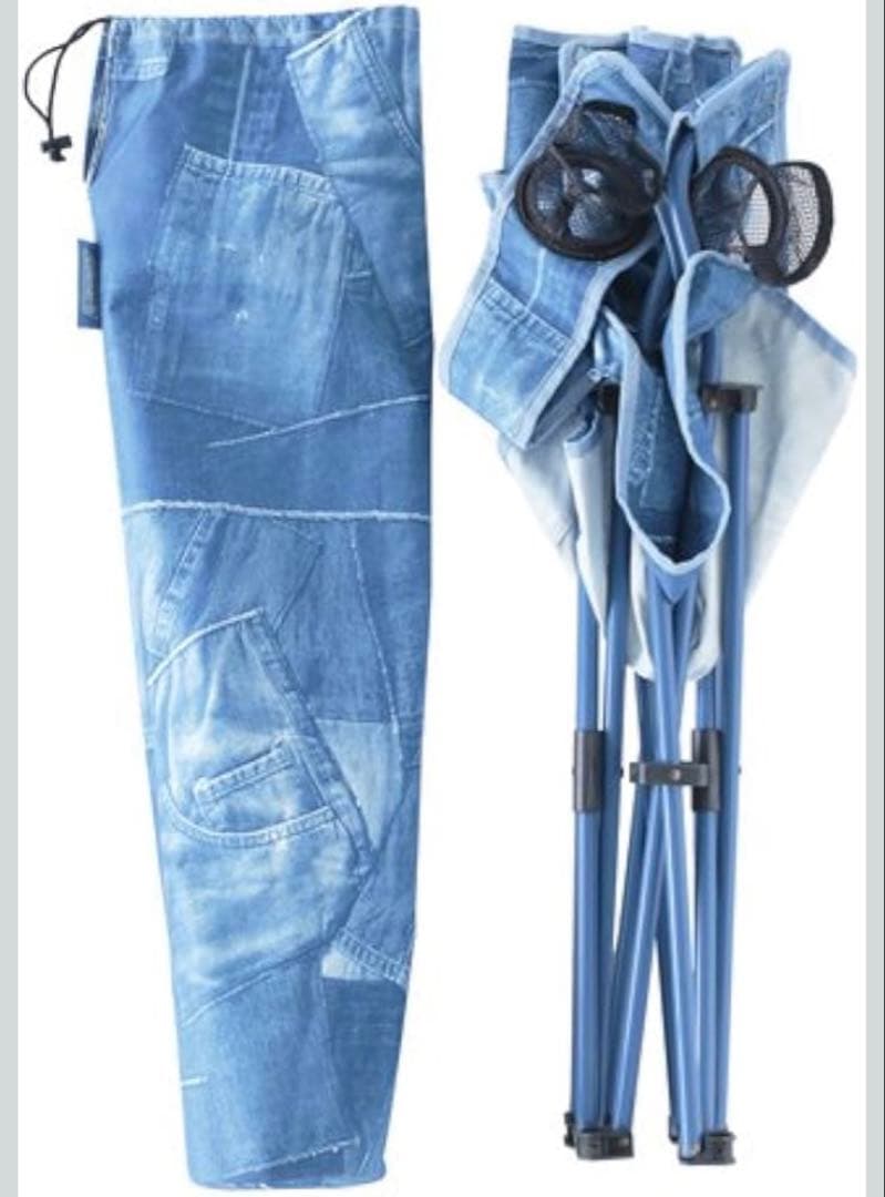 値下げ2！Coleman ×Monroコラボ！ コンパクトチェア デニム柄廃盤！