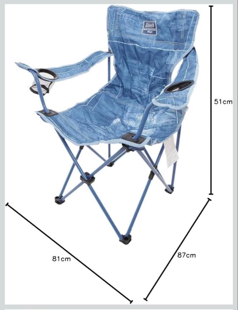 値下げ2！Coleman ×Monroコラボ！ コンパクトチェア デニム柄廃盤！