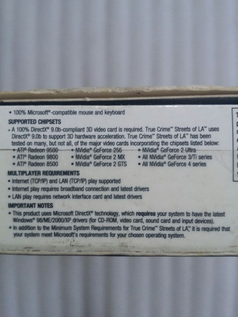 PCゲーム　TRUE CRIME STREETS OF LA　海外版　中古品