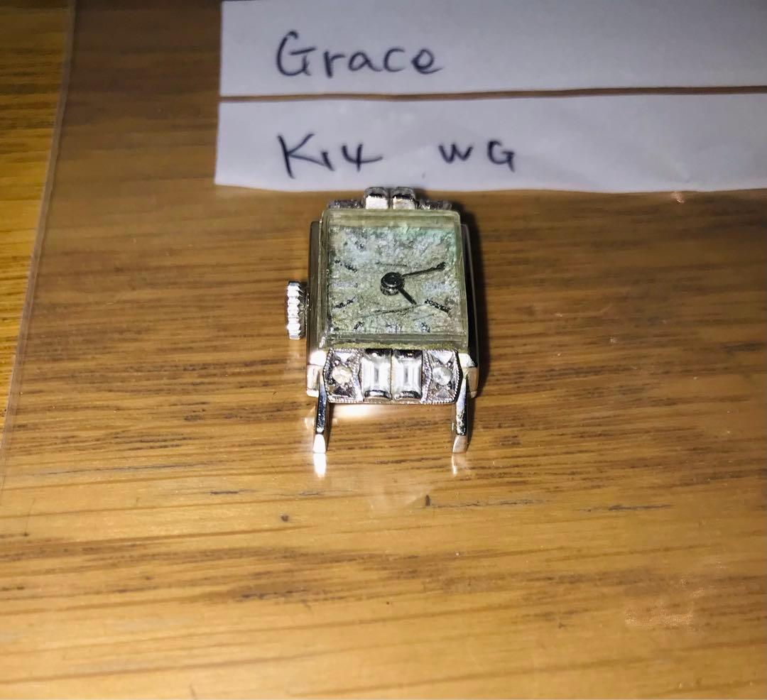 ジャンク腕時計ベルト無し/K14 WG〜GRACE 〜重さ不明