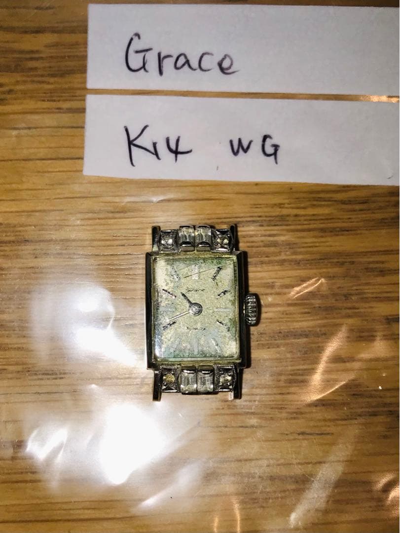 ジャンク腕時計ベルト無し/K14 WG〜GRACE 〜重さ不明