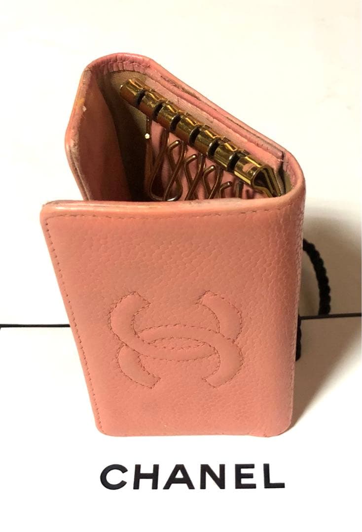 CHANEL シャネル☆6連キーケース☆ココマークピンクレザー☆ミニショッパー付