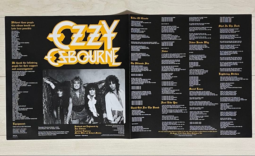 美品LP★オジーオズボーン/罪と罰★初回特典ステッカー付 レコード 再生確認済