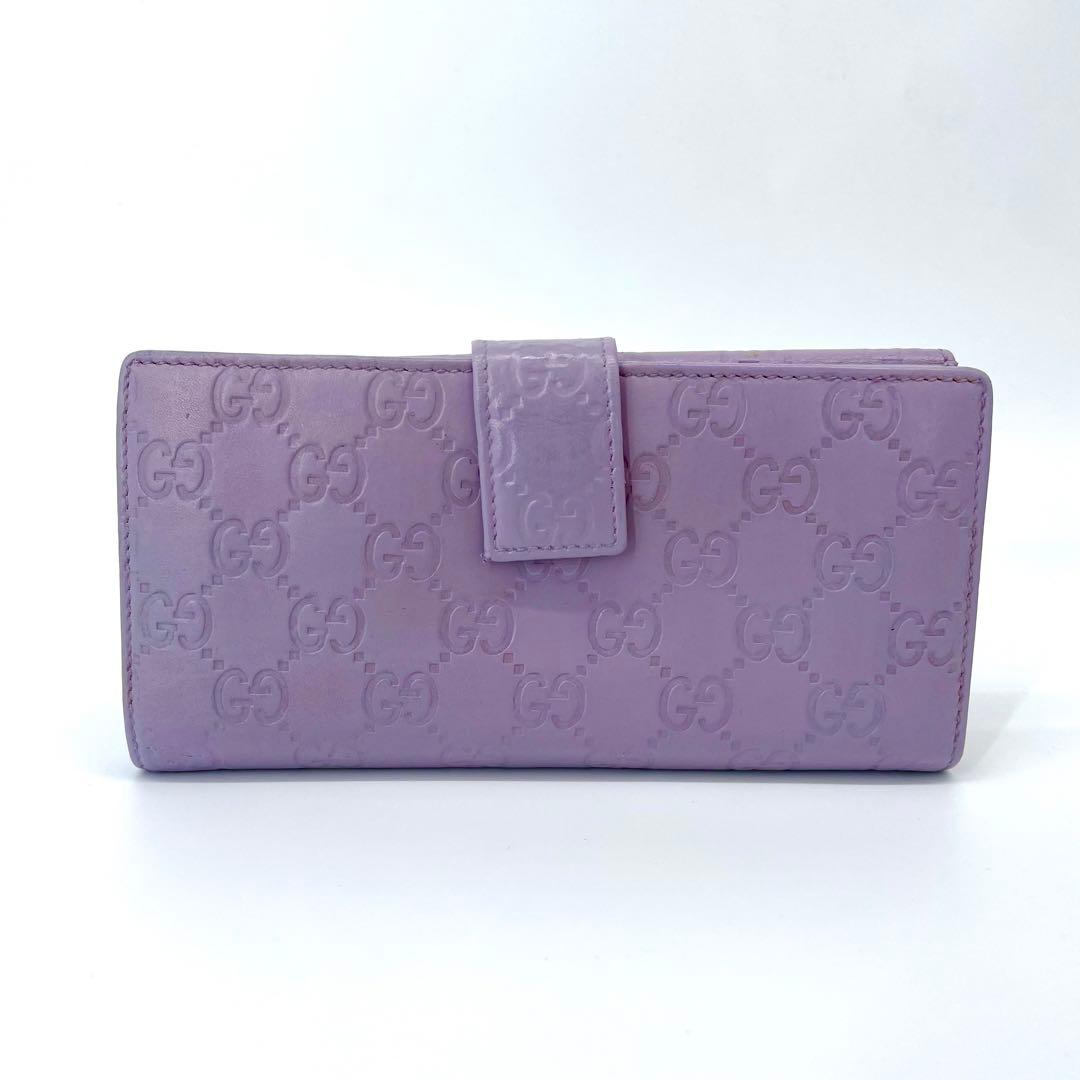 グッチ✨GGシマ Wホック 長財布 ゴールドロゴ レザー 7カード 大容量