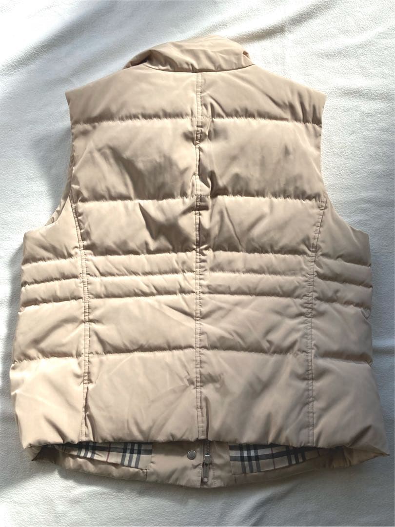 バーバリーロンドン　裏地ノバチェック　ダウンベスト　大きめサイズ46 ベージュ