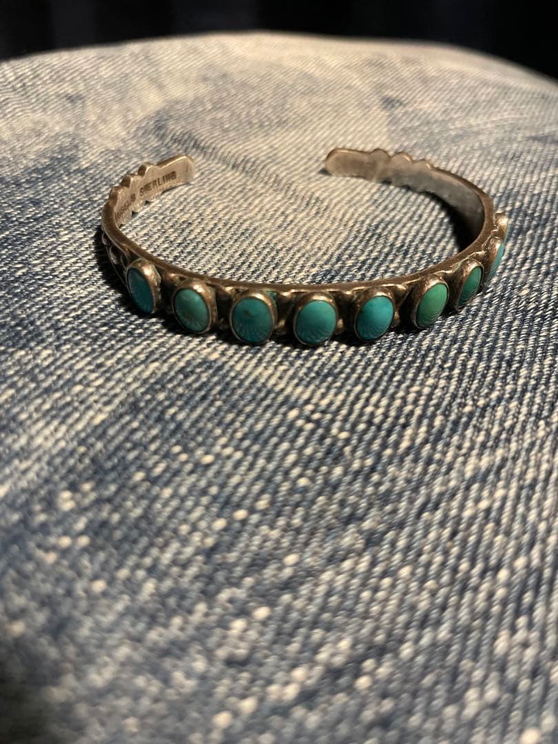 ターコイズ シルバー バングル　インディアンジュエリー