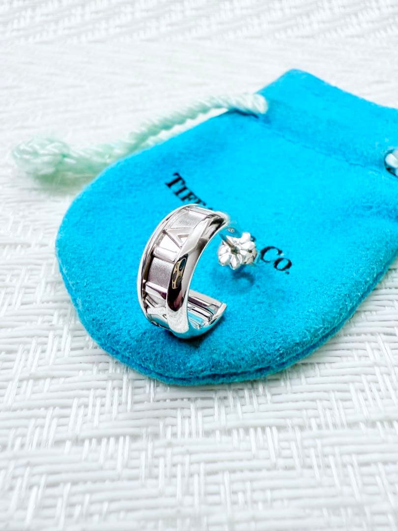 ティファニー　アトラス　フープスタッドピアス　片耳　磨き済み　925 ピアス