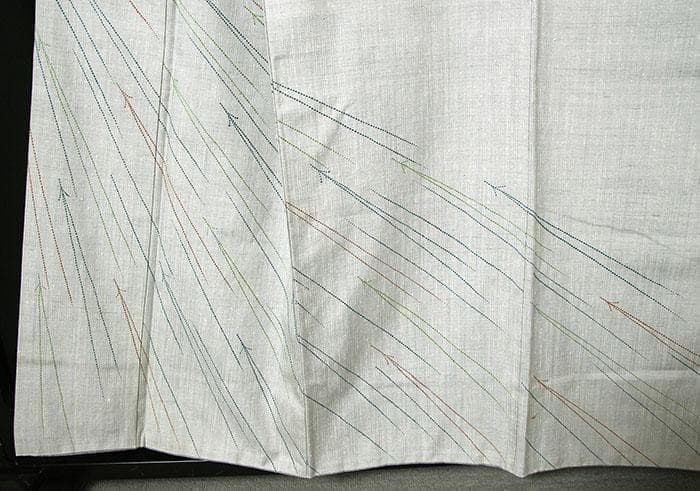 7651■ 正絹真綿紬　松葉の刺子　お洒落附下　美品