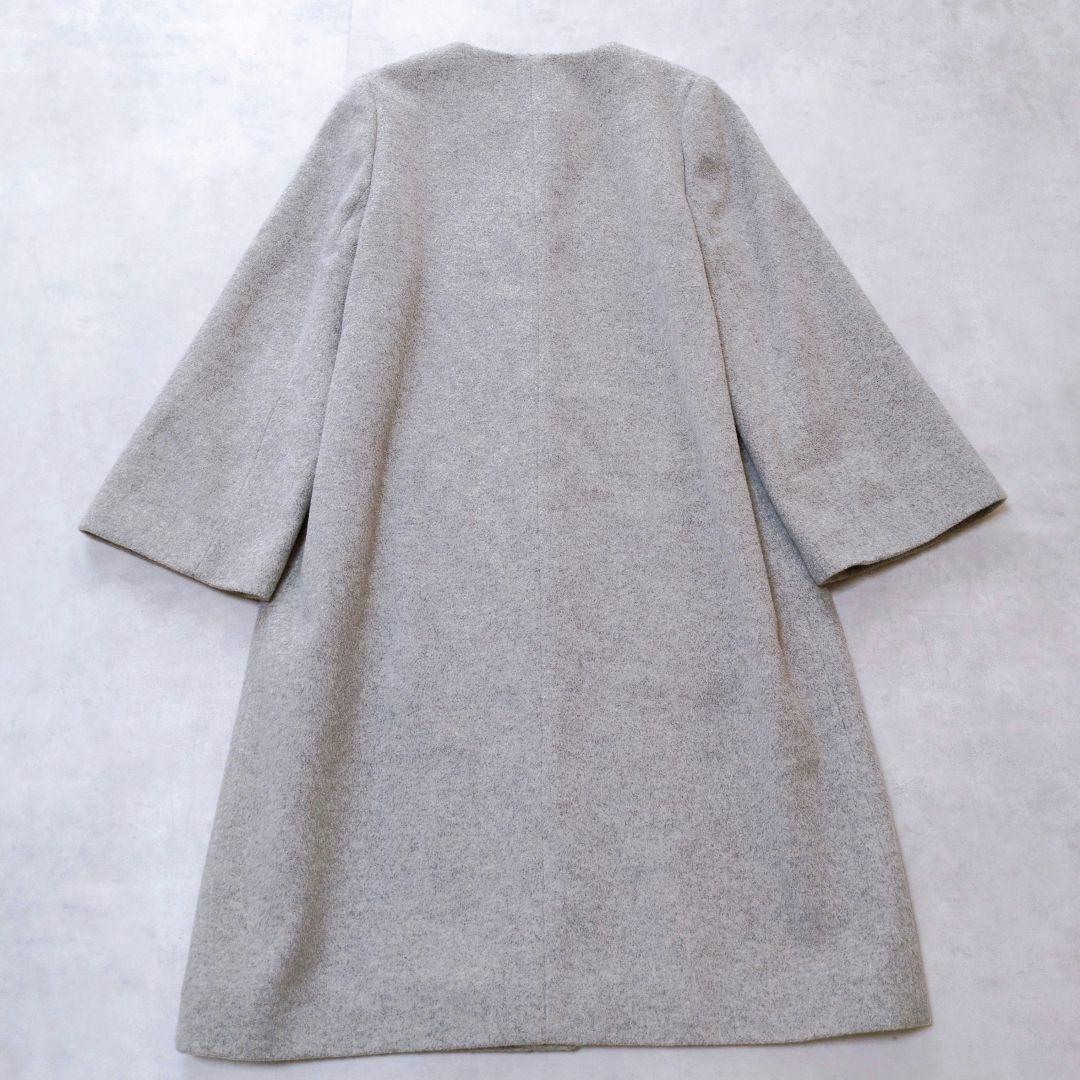 美品✨️UNITEDARROWS ノーカラーベルスリーブコート カシミヤ混 上品