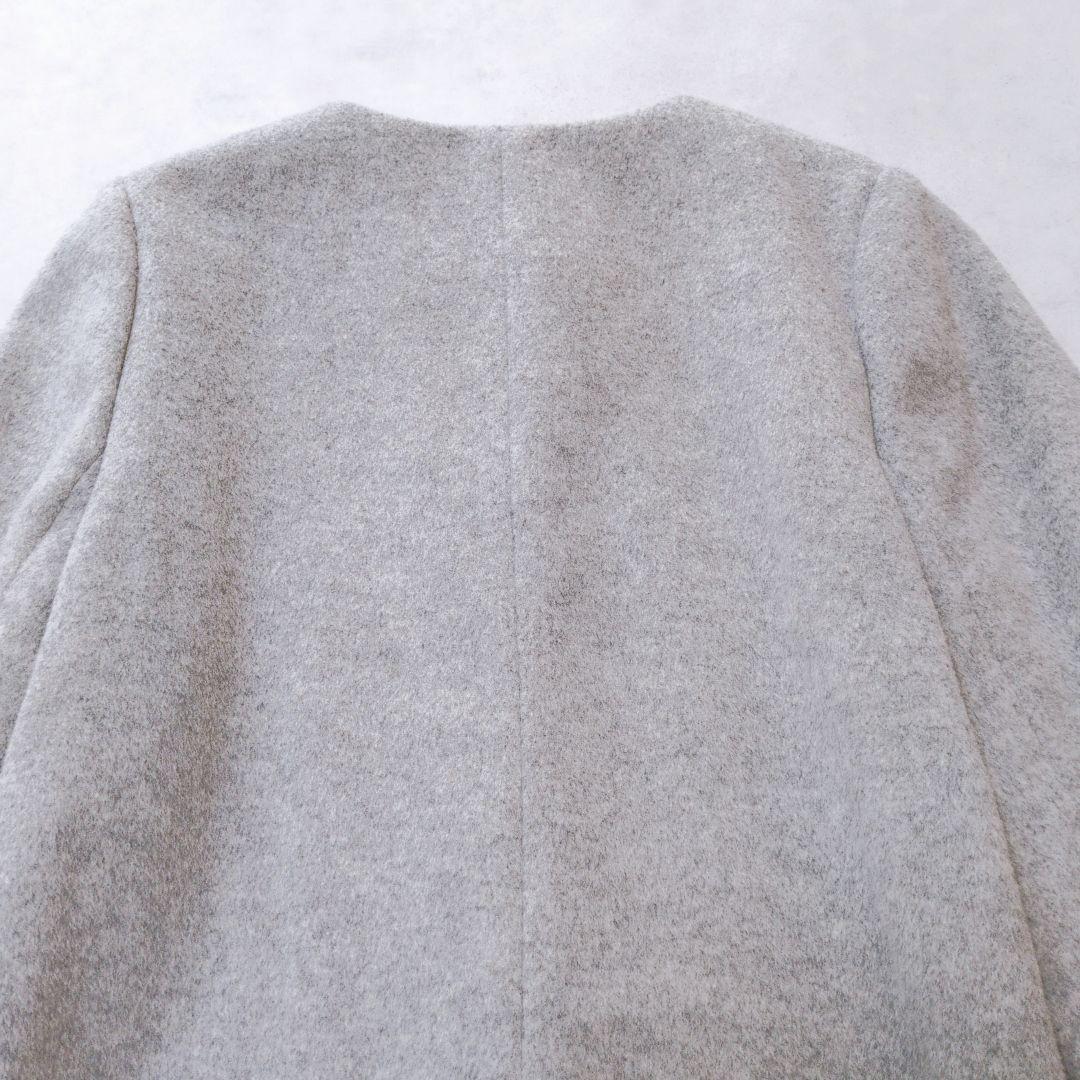 美品✨️UNITEDARROWS ノーカラーベルスリーブコート カシミヤ混 上品
