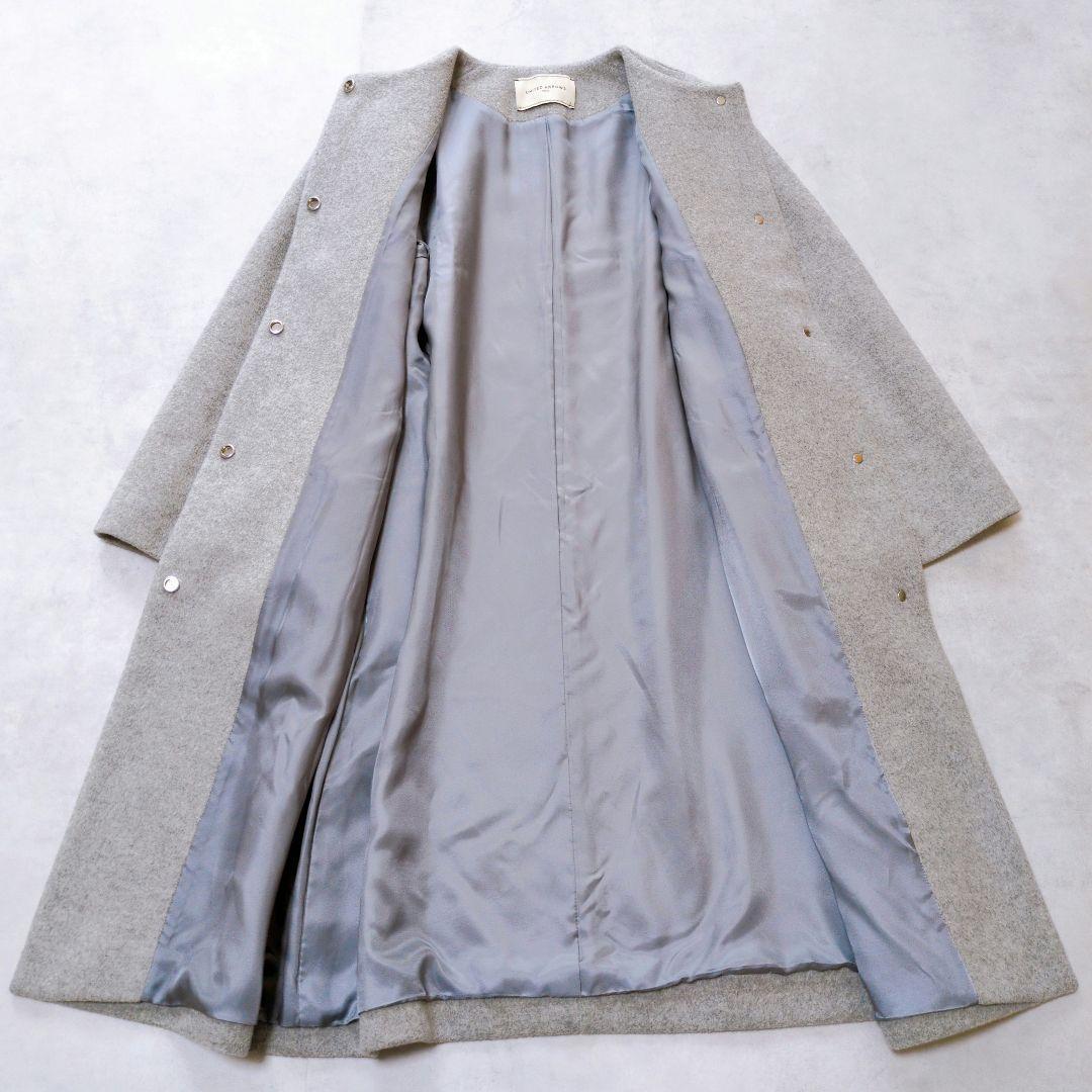 美品✨️UNITEDARROWS ノーカラーベルスリーブコート カシミヤ混 上品