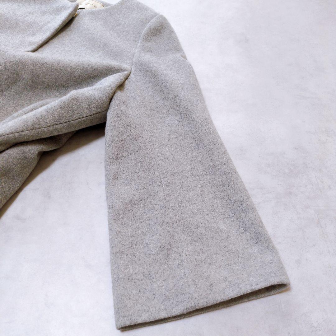 美品✨️UNITEDARROWS ノーカラーベルスリーブコート カシミヤ混 上品