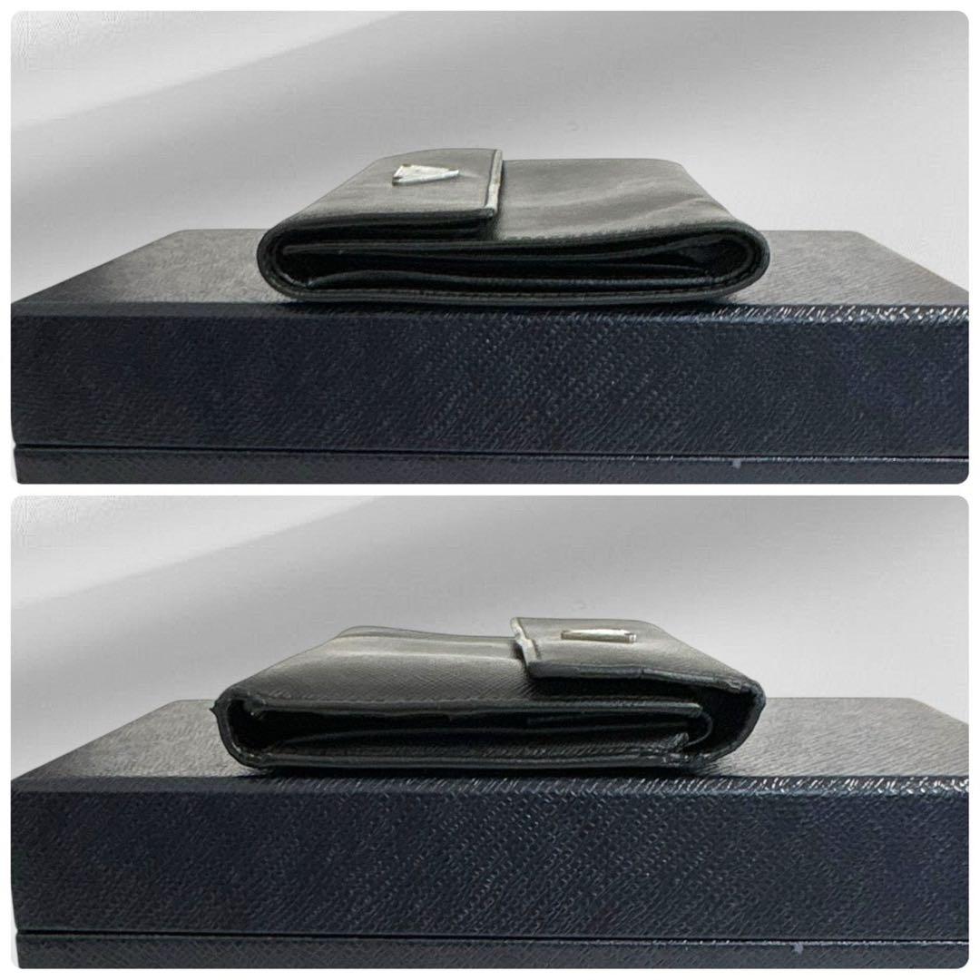 美品‼️ PRADA プラダ 三つ折り財布 サフィアーノ ブラック 黒