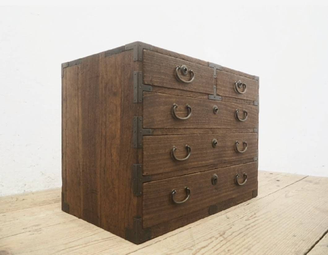 1033 アンティーク　小箪笥　タンス　チェスト　陳列台　収納棚　レトロ