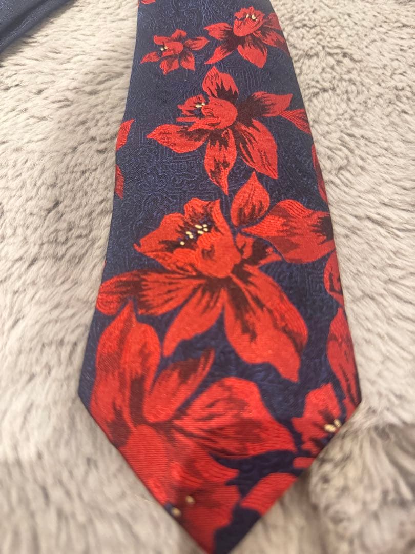 Paul Smith Collection 花柄 ネクタイ ネイビー/レッド