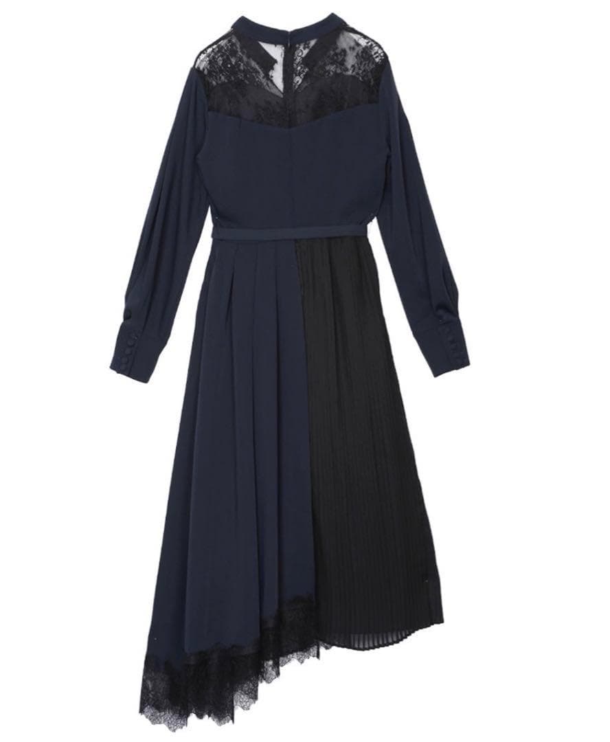 アメリヴィンテージ プリーツ レース アシンメトリードレス ワンピース