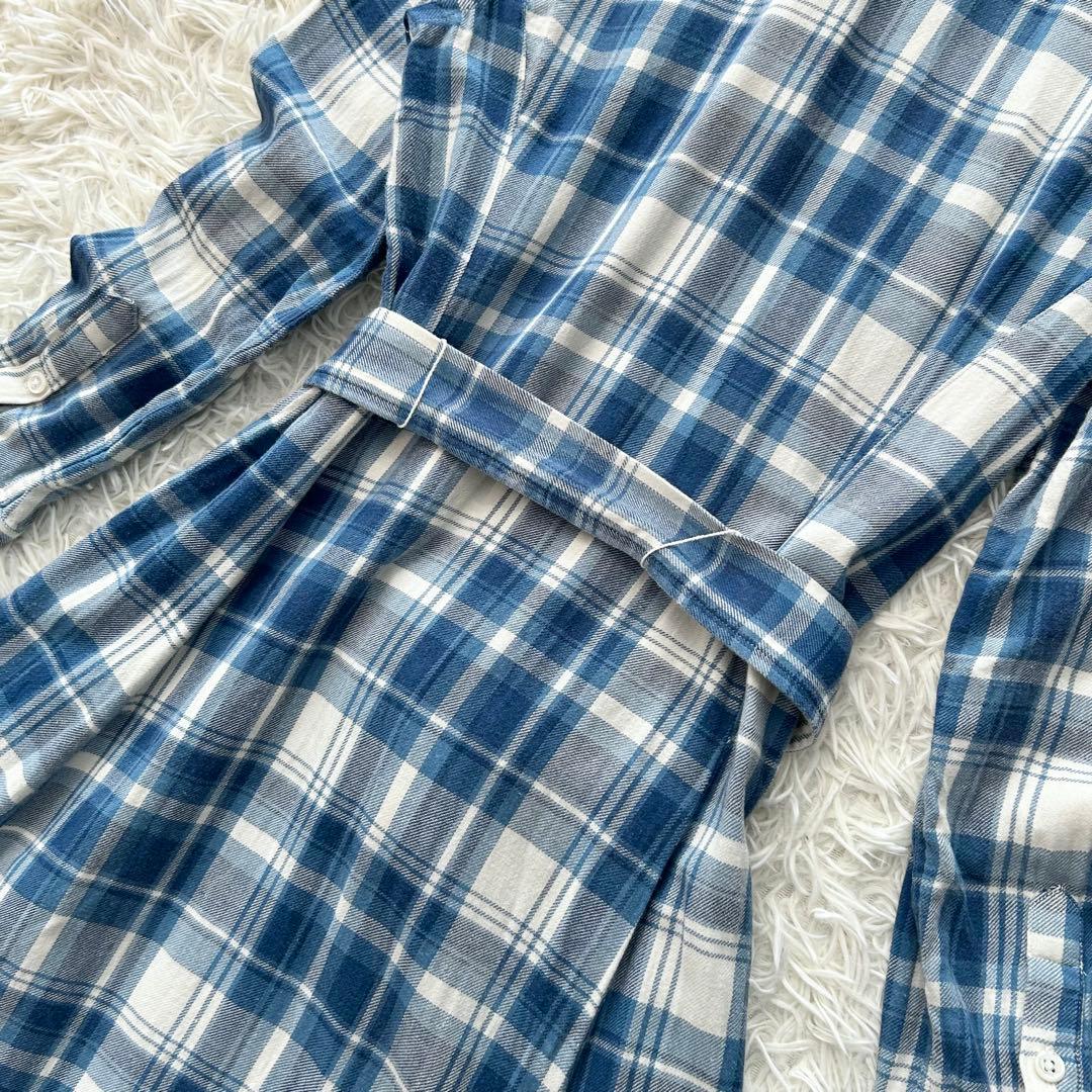 ✨美品✨ ポロラルフローレン チェック柄コットンツイルシャツドレス マキシ丈