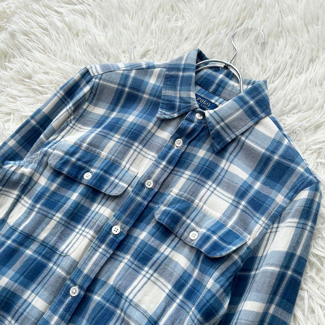 ✨美品✨ ポロラルフローレン チェック柄コットンツイルシャツドレス マキシ丈