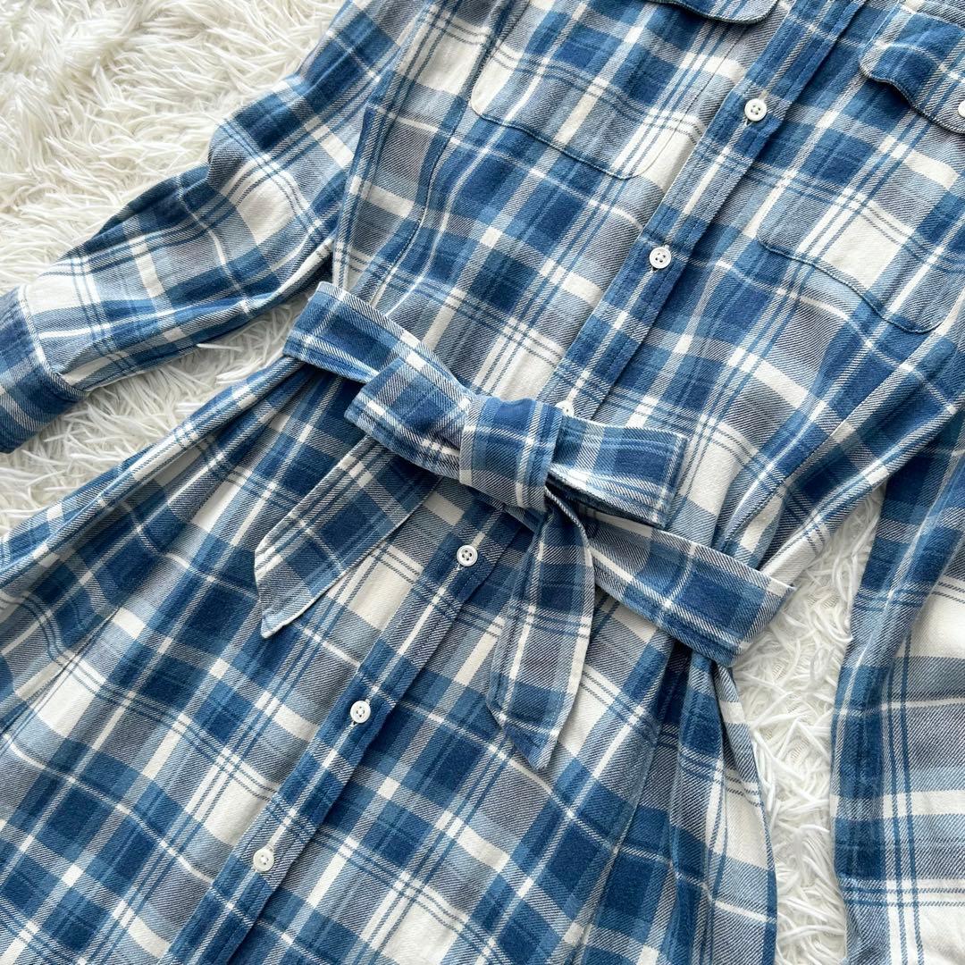 ✨美品✨ ポロラルフローレン チェック柄コットンツイルシャツドレス マキシ丈