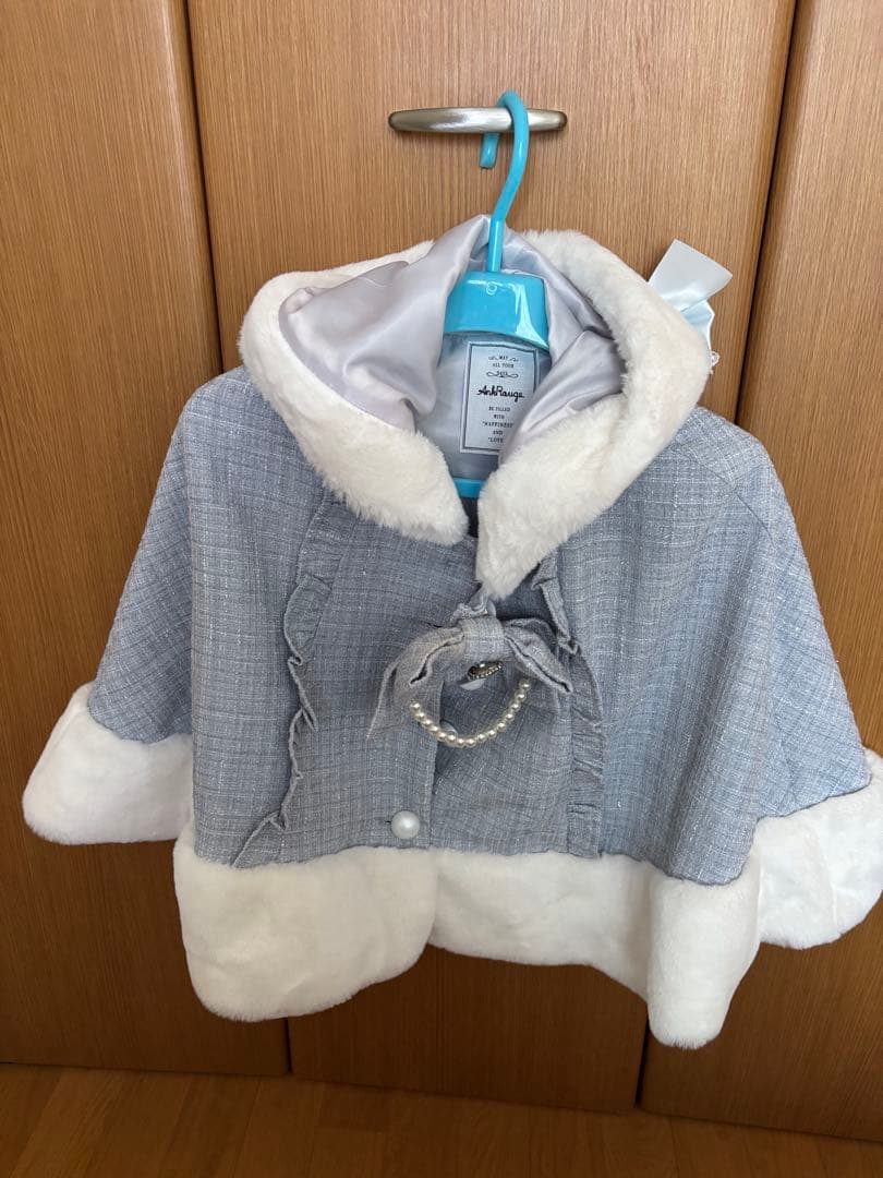 AnkRougeアンクルージュくまちゃんキラキラツイードポンチョ