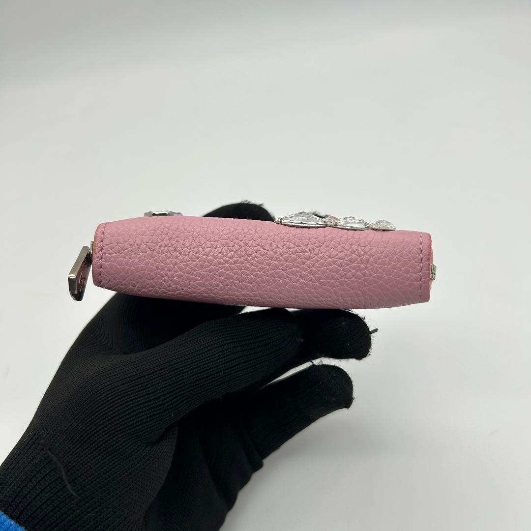 未使用級　A.D.M.J　モーツァルト　ケース　クリスタル　レザー　ピンク