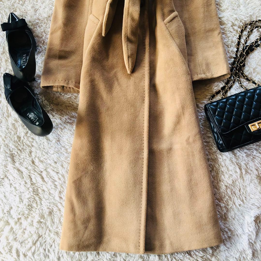 美品✨マックスマーラ ベルテッドコート アンゴラ 女優襟 銀タグ キャメル36