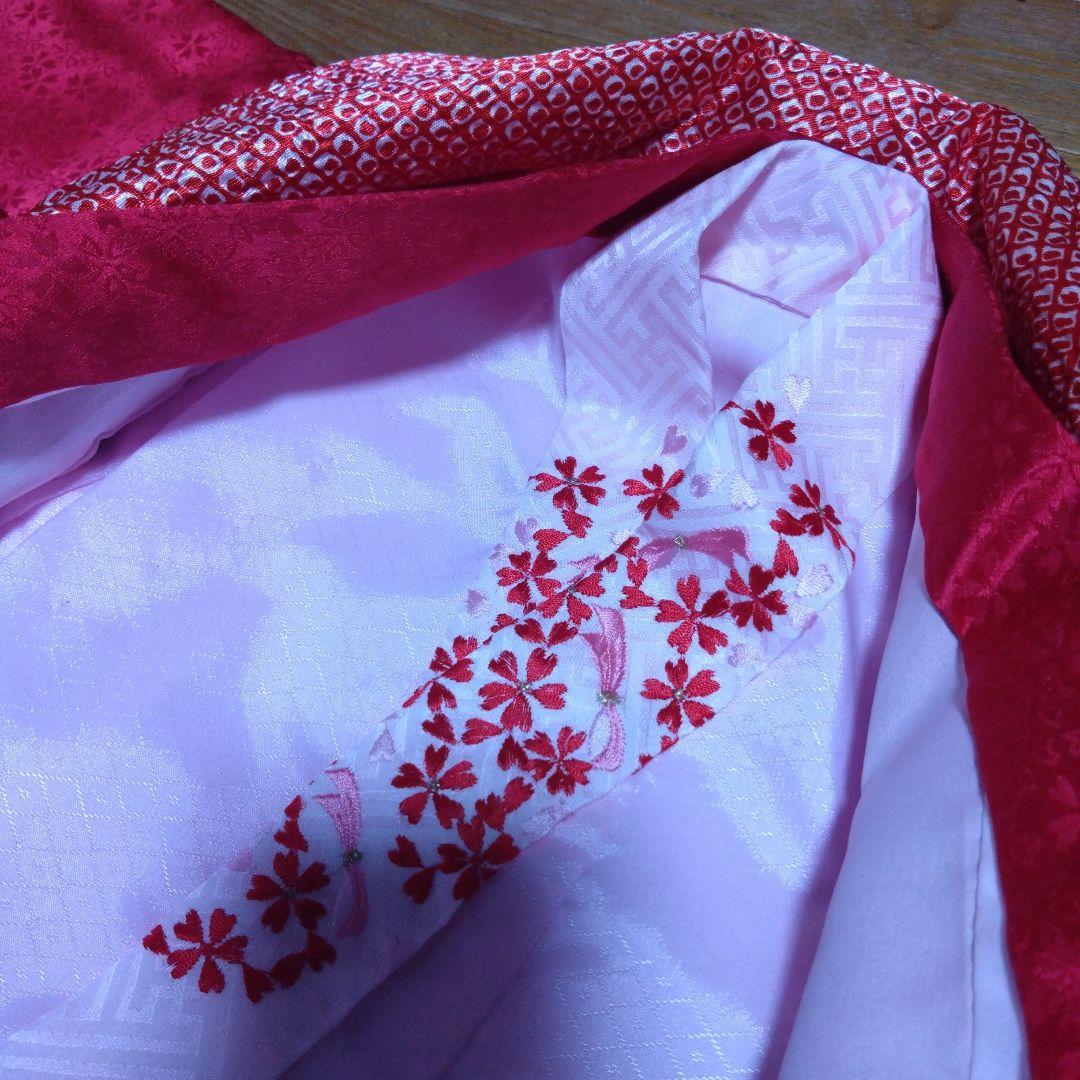 三歳★被布＆正絹花柄着物＆刺繍長襦袢＆小物