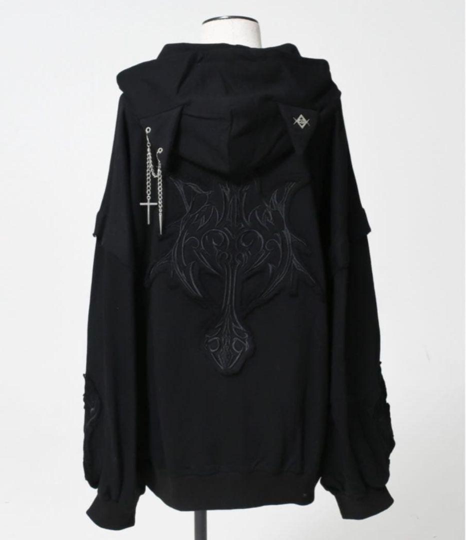 REFLEM/レフレム 猫耳 ZIP パーカー ジップアップパーカー ブラック